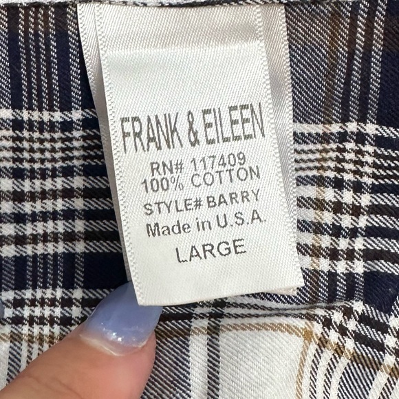 Frank & Eileen Navy and White Plaid Button Down Shirt - Picture 5 of 6